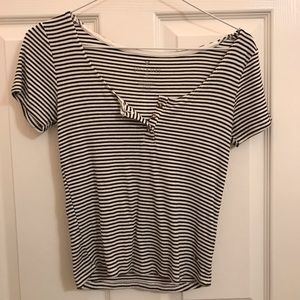 Soft and Sexy Black and White Striped Top